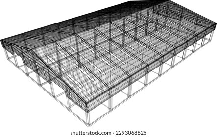 3D illustration of building project