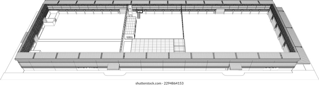 3D illustration of building project