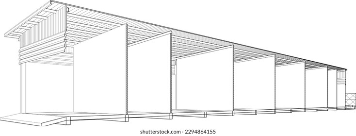 3D illustration of building project