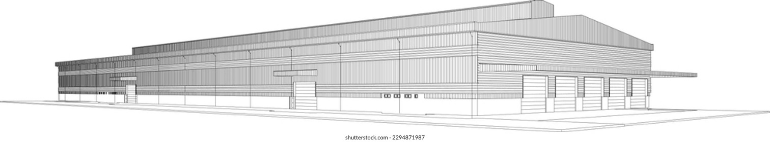 3D illustration of building project