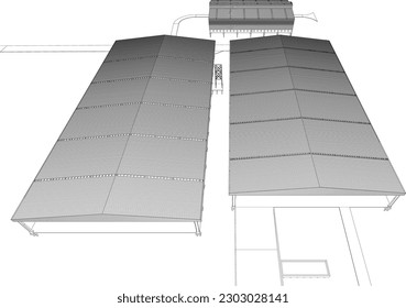3D illustration of building project