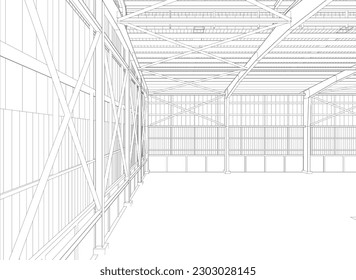 3D illustration of building project