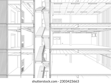 3D-Illustration des Bauprojekts