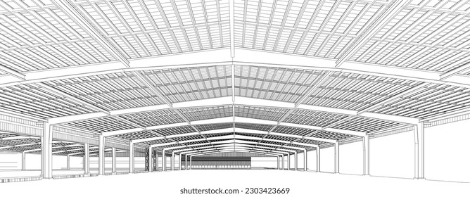 3D illustration of building project