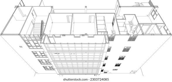 3D-Illustration des Bauprojekts