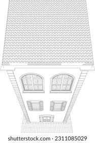 3D illustration of building project