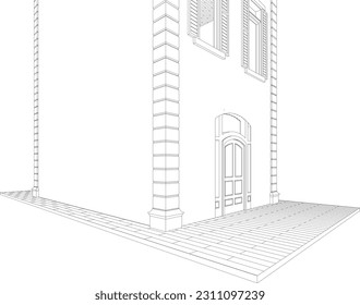 3D illustration of building project