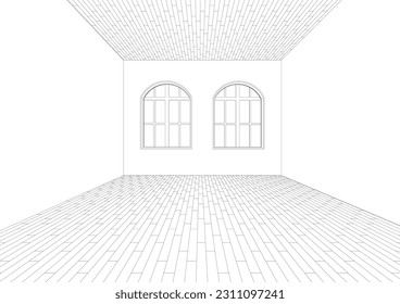 3D illustration of building project