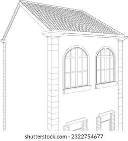 3D illustration of building project