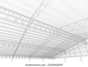 3D illustration of building project