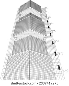 3D illustration of building project