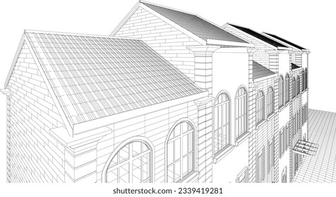 3D illustration of building project