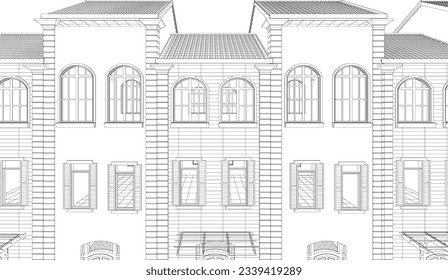 3D illustration of building project
