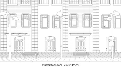 3D illustration of building project