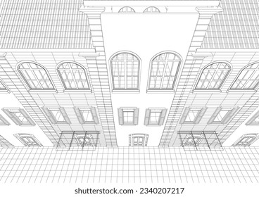 3D illustration of building project
