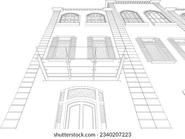 3D illustration of building project