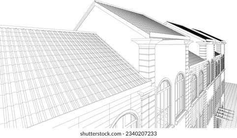 3D illustration of building project