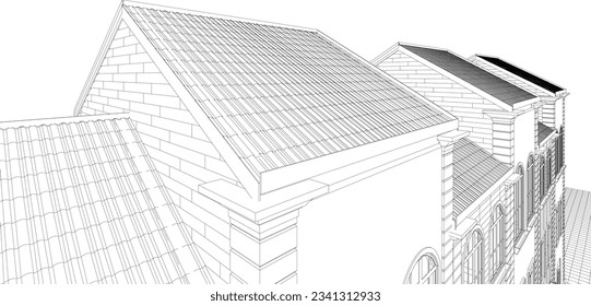 3D illustration of building project