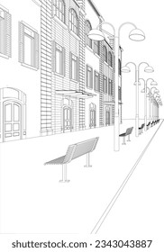 3D illustration of building project