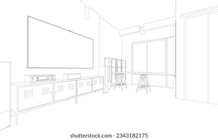 3D illustration of building project