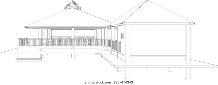 3D illustration of building project