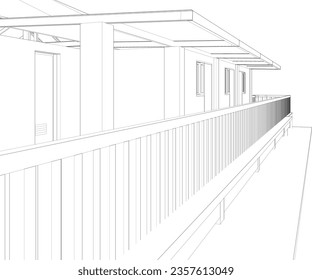 3D illustration of building project