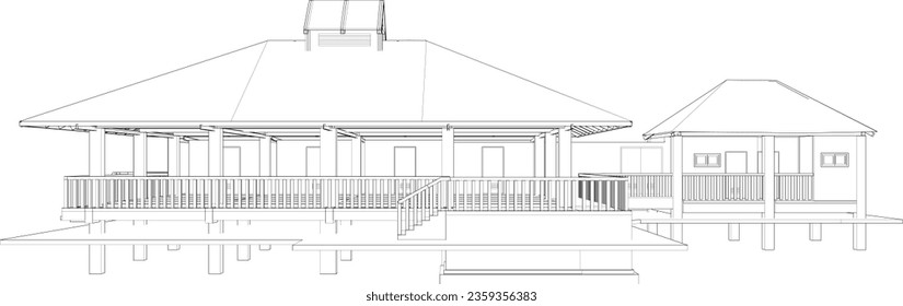 3D illustration of building project