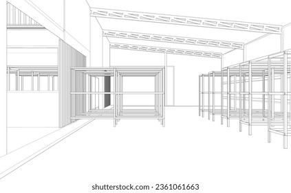 3D-Illustration des Bauprojekts