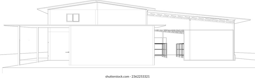 3D illustration of building project