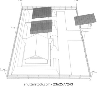 3D illustration of building project