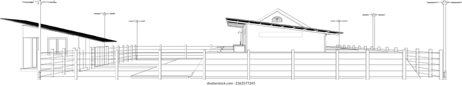 3D illustration of building project