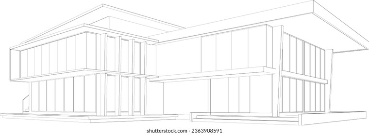 3D illustration of building project