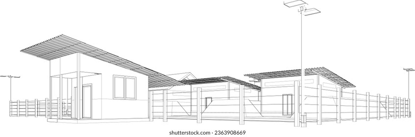 3D illustration of building project