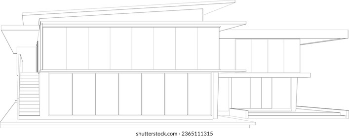 3D illustration of building project