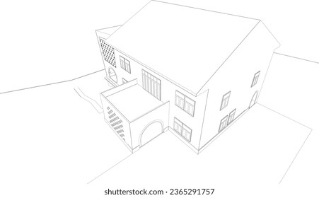 3D illustration of building project