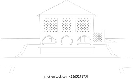 3D illustration of building project