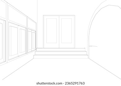 3D illustration of building project