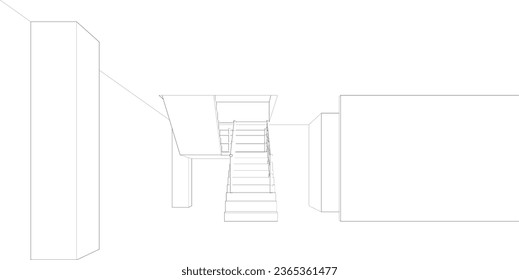 3D illustration of building project