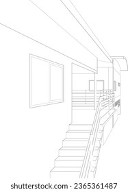 3D illustration of building project