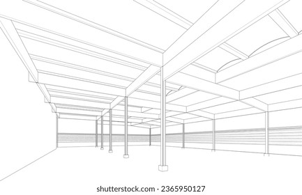 3D illustration of building project