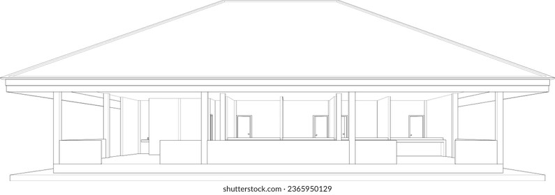 3D illustration of building project
