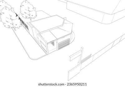 3D-Illustration des Bauprojekts