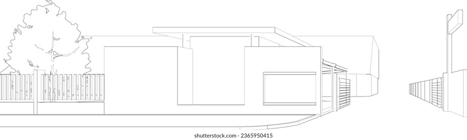 3D illustration of building project