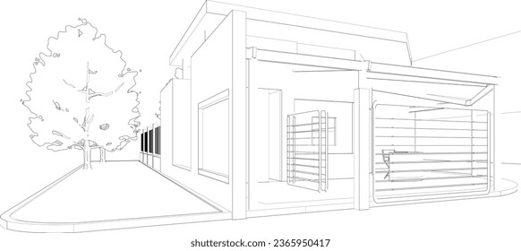 3D-Illustration des Bauprojekts