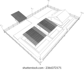 3D illustration of building project