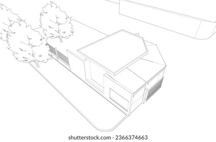 3D illustration of building project