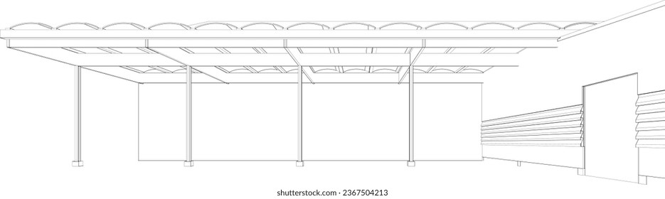 3D illustration of building project