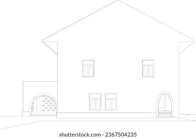 3D illustration of building project