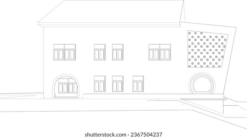 3D illustration of building project