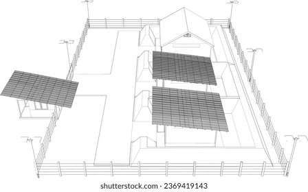 3D illustration of building project